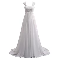 Women's Keyhole Back Lace Chiffon Formal Evening Dress Prom Wedding Gown
