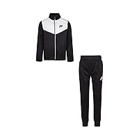 Nike Boy`s Jacket and Pants 2 Piece Set (White(86G794-W1X)/Black, 4)