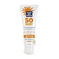 Baby Sunscreen Lotion SPF 50 - Water-Resistant Sunscreen Mineral Lotion - Reef-Friendly & Cruelty-Free - Hypoallergenic, Tear-Free And Fragrance-Free With Shea Butter - 4 fl oz Tube