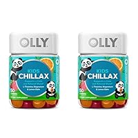OLLY Kids Chillax, Magnesium Gummies Plus L-Theanine, Lemon Balm, Calm Chews for Kids 4+, Sherbet Flavor - 50 Count (Pack of 2)