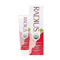 RADIUS USDA Organic Kids Toothpaste 3oz Non Toxic Chemical-Free Gluten-Free Designed to Improve Gum Health for Children's 6 Months and Up - Dragon Fruit - Pack of 1