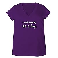 I self identify as a boy - Adult Bella + Canvas B6035 Women's V-Neck T-Shirt