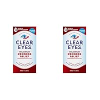 Clear Eyes Maximum Redness Relief Eye Drops - 1 oz (Pack of 2)