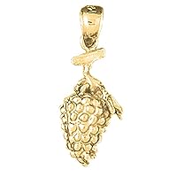 Silver 3D Grapes Pendant | 14K Yellow Gold-plated 925 Silver 3D Grapes Pendant