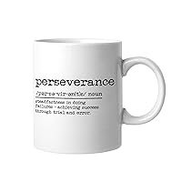 Christmas Funny White Ceramic Coffee Mug 11oz Perseverance Definition Dictionary Word Meaning Coffee Cup Humorous Tea Milk Juice Mug Novelty Gifts for Xmas Colleagues Girl Boy