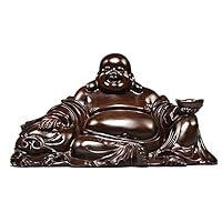 黑檀木雕弥勒佛像摆件实木元宝布袋坐笑佛红木工艺品客厅玄关装饰