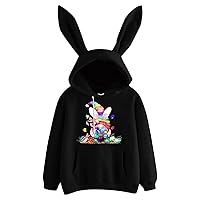 Women Rabbit Ear Hoodie Bunny Hooded Pullover Casual Cute Sweatshirt Long Sleeve Pullover Sweatshirts Junior Girls