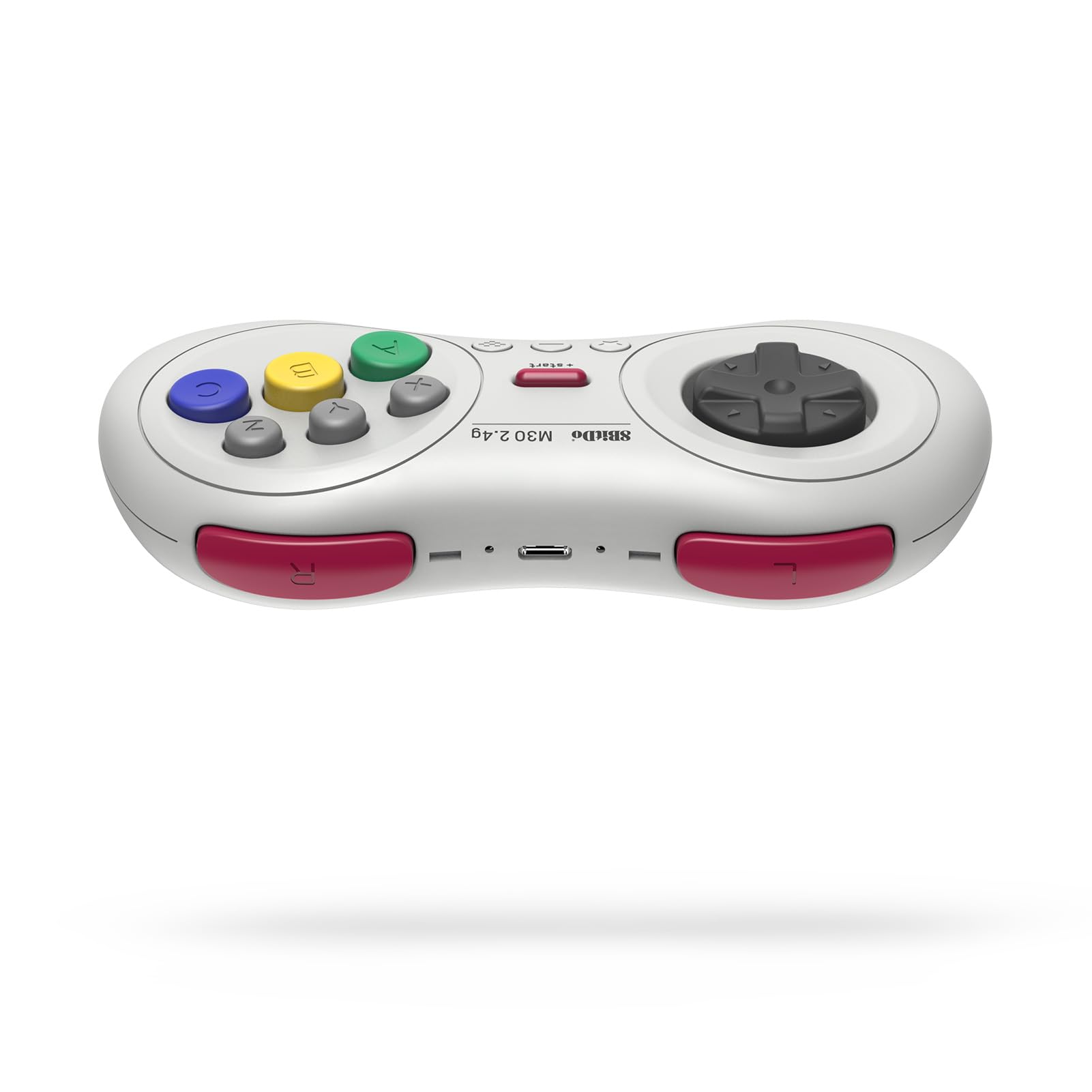 8Bitdo M30 2.4G Wireless Gamepad for Sega Genesis Mini and Mega Drive Mini and Switch with 6-Button Layout (White)