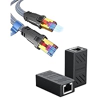 Snowkids RJ45 Coupler 2-Pack and Snowkids Cat 8 Ethernet Cable 25 FT 1-Pack