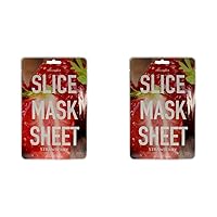 Kocostar Slice Sheet Mask - Strawberry for Unisex - 1 Pc Mask (Pack of 2)