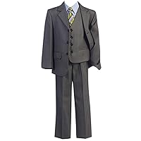 Boy's 3 Piece 3 Button Notch Lapel Slim Trim Fit Formal Suit