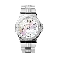 First Edition 20254 Women's Watch Swiss Ronda Movement Mother of Pearl Dial 36.5MM Stainless Steel Case 100M Water Resistant White/Silver Tone
