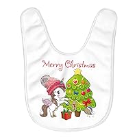 Christmas Unicorn Baby Bibs - Colorful Baby Feeding Bibs - Cute Bibs for Eating