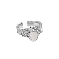 925 sterling silver irregular resizable open ring, rock punk party casual jewelry