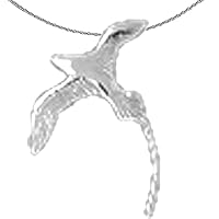 Silver Bird Necklace | Rhodium-plated 925 Silver Bermuda Longtail Bird Pendant with 18