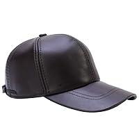 Men's Genuine Soft Lambskin Leather Baseball Hats Driving Adjustable Cap