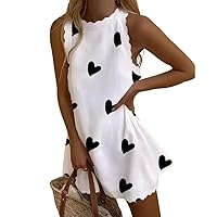 Women Cotton Linen Sleeveless Tank Dress Casual Loose Halter Neck Summer Beach Sundress 2023