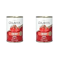 Colavita Canned Tomatoes - Cherry with Chili Peppers, 14.1oz Can (Pack of 2)