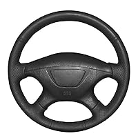 Hand-Stitched Black Leather Car Steering Wheel Cover, for Mitsubishi Pajero Sport 2004 Montero Sport 2004