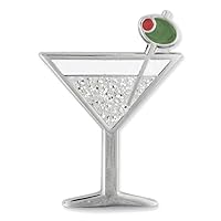 PinMart's Martini w/Olive Fun Food Celebration Glitter Enamel Lapel Pin