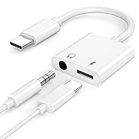 [MFi Certified] iPhone 15 Pro Max Headphone Adapter, 2 in 1 USB Type C to 3.5 mm Headphone Jack Aux Audio & Charger Splitter Adapter Dongle for iPhone 15/15 Pro/15 Pro Max/15 Plus, iPad Pro