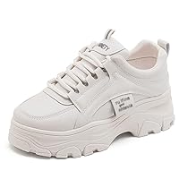Chunky Trainers for Women Low Top Sports Shoes Lace Up Stylish Casual Spring Autumn Walking Sneakers for Women Stylish