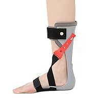 AFO Drop Foot Support Splint Ankle Foot Orthosis Brace for Stroke Foot Drop Charcot Achilles Tendon Contracture Disease,Red Left,M