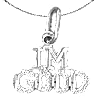 Silver Saying Necklace | Rhodium-plated 925 Silver I'm Good Saying Pendant with 18
