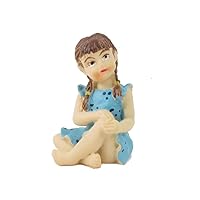 Melody Jane Dollhouse Little Girl Legs Crossed Blue Dress 1:12 People Resin Modern Figure