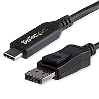 StarTech.com 6ft/1.8m USB C to DisplayPort 1.4 Cable - 4K/5K/8K USB Type-C to DP 1.4 Alt Mode Video Adapter Converter - HBR3/HDR/DSC - 8K 60Hz DP Monitor Cable for USB-C/Thunderbolt 3 (CDP2DP146B)