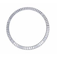 14K WHITE GOLD FLUTED BEZEL WATCH PART COMPATIBLE WITH ROLEX 34MM 15000, 15010, 15200, 15210