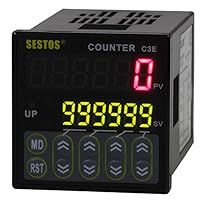 6 Digital Counter Scale CounterSESTOS C3E-R-24 AC/DC 12-24V Maximum Speed 10kcps.Programmable Timer Relay NPN and PNP inputs can be Switched. Cycle Timer,Repeat Cycle Timer has UP/Down Mode,pid Timer
