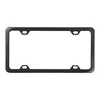GG Grand General 60415 Black Semi-Gloss Powder Coated License Plate Frame with 4 Holes