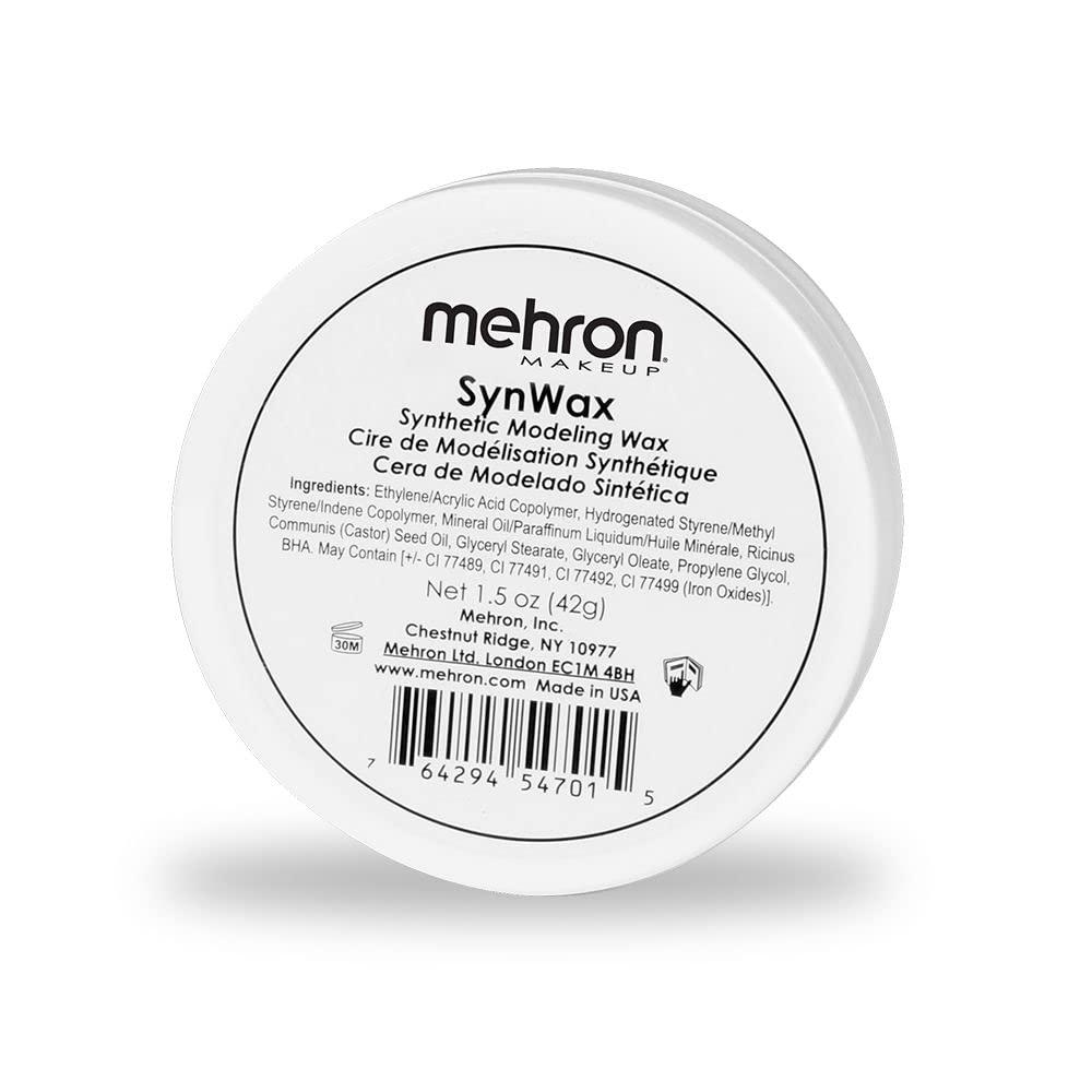 Mehron Makeup SynWax | Firm Modeling Wax for Special FX | Scar Wax SFX Makeup For Fake Scars, Fake Wounds, & Halloween Effects 1.5 oz (42 g)