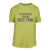 I'd Rather Be Playing Beer Pong - A Nice Men's Short Sleeve T-Shirt Shirt, Yellow, Large