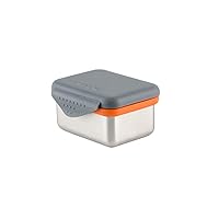 Kid Basix Safe Snacker, Reusable Stainless Steel Lunchbox Container for Kids & Adults, Reusable Food Container, BPA Free, Dishwasher Safe, 7oz, Gray, 4x3.5x2.2 Inch (Pack of 1)