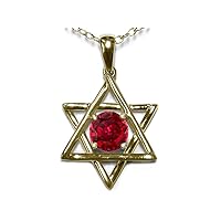 10k Gold Jewish Star of David Pendant Necklace