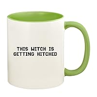 This Witch Is Getting Hitched - 11oz Ceramic Colored Handle and Inside Coffee Mug Cup, Light Green