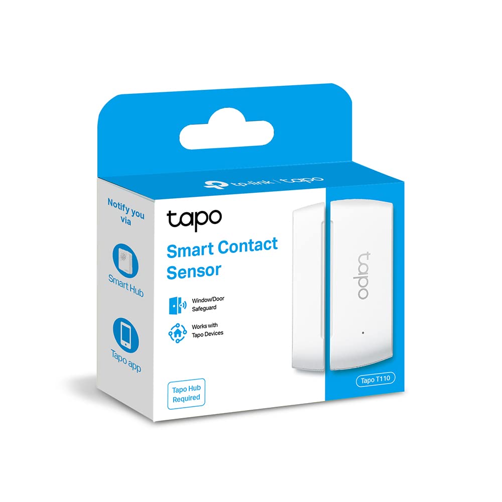 TP-Link Tapo Door Sensor Mini, REQUIRES Tapo Hub, Long Battery Life w/ Sub-1G Low-Power Wireless protocol, Contact Sensor, 15mm Wide Gap Allowed, Real-Time Notification, Smart Action (Tapo T110)