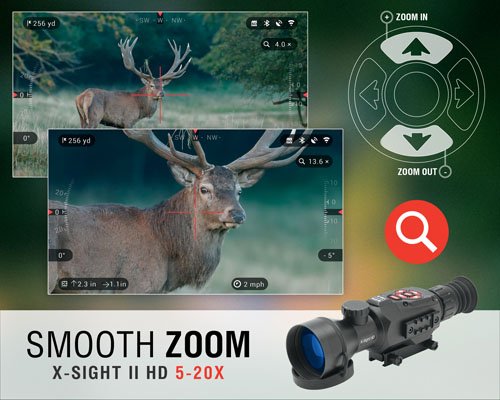 ATN X-Sight II HD 5-20 Smart Day/Night Rifle Scope w/1080p Video, Ballistic Calculator, Rangefinder, WiFi, E-Compass, GPS, Barometer, IOS & Android Apps