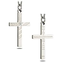Shields of Strength Women's Flag Cross Necklace Stainless Steel Gold Plated Unique American Pride Christian Values Striking Christian Jewelry Proverbs 30:5