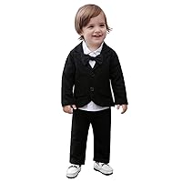 Baby Boys' Blazer Long Sleeves Shirts Pants Gentleman Suit 3 Pieces Sets