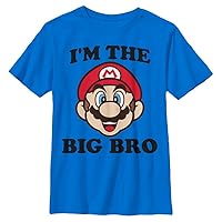 Nintendo Kids Big Bro Boy's Premium Solid Crew Tee