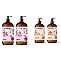 3-in-1 Kids Soap, Body Wash, Bubble Bath & Shampoo Bundle (2 Packs 32oz, Berry Blast & Orange Squeeze Scents)