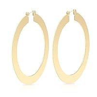 Minimal Bohemian 18K Gold Plated Large Round Hoop Earrings for Women Boho Jewelry Bold Thick Wire