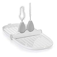 OXO Tot Breast Pump Parts Compact Drying Rack with Detail Brushes, Gray, 2 Piece Set