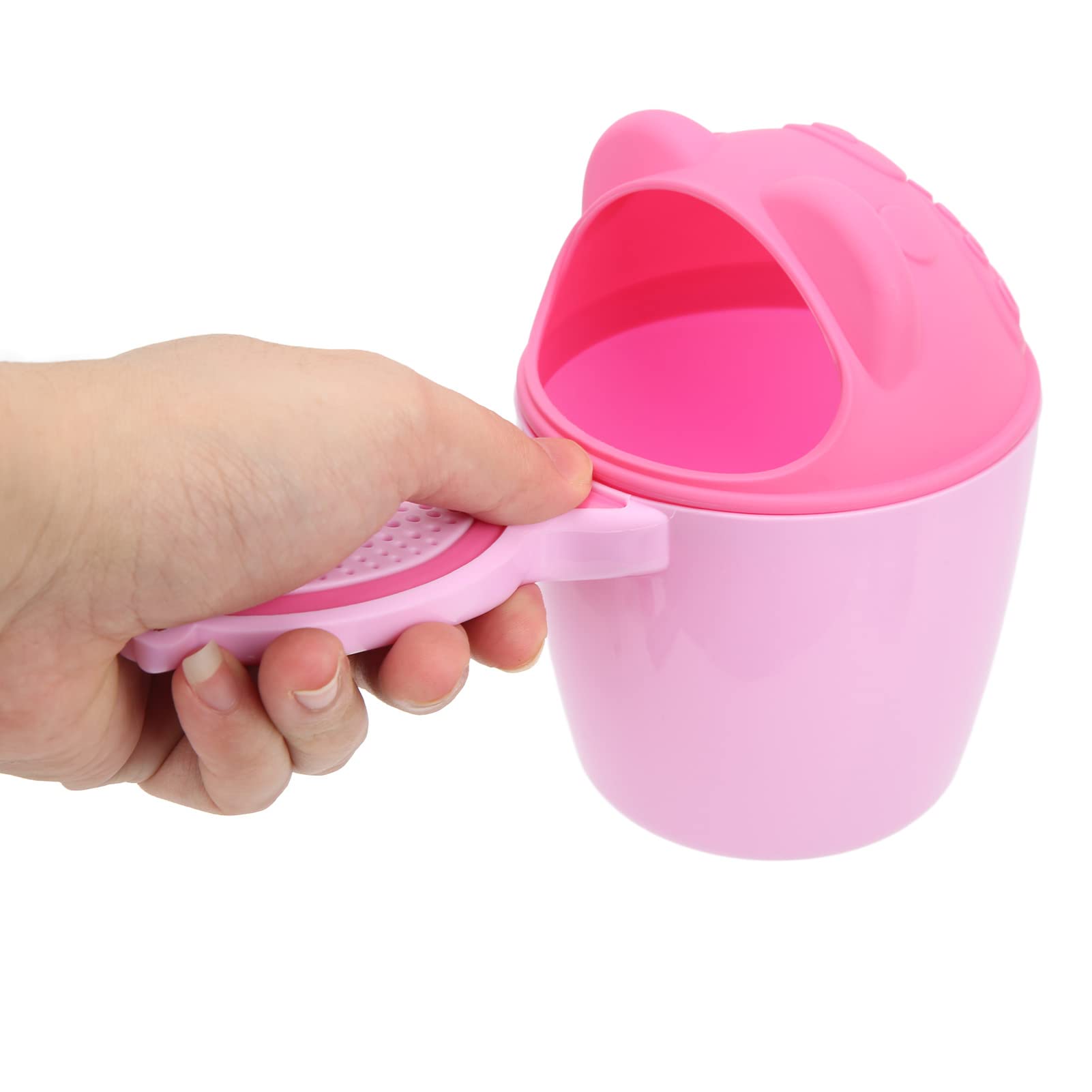 Baby Shampoo Rinse Cup, Baby Waterfall Rinser Bath Cup Pink Eye Protection for Baby Bath