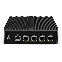 Micro Firewall Appliance, Fanlesss Mini PC, VPN, OPNsense, Soft Router, Intel Celeron J6413, H13, AES-NI, 4 x Intel 2.5GbE I226-V LAN, HDMI, DP, COM, No RAM, No Storage, No System