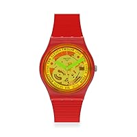 Swatch Retro-Rosso Quartz Transparent Yellow Dial Unisex Watch GR185