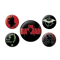 DC Comics The Batman 5 Piece Button Badge Set